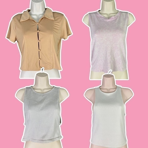 Forever 21‎ Crop Top Lot 4 M/L Trendy Styles Juniors Summer Casual Cute Clothes - Picture 1 of 11